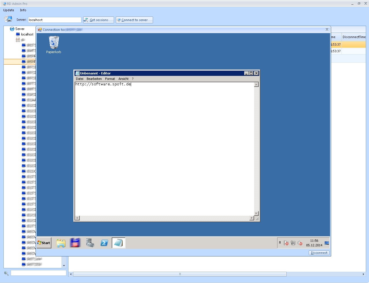 Integretated remote desktop client